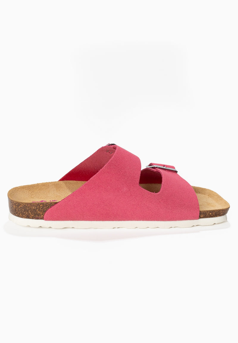 Atlas Rose Suede Leather 2 Strap Sandals