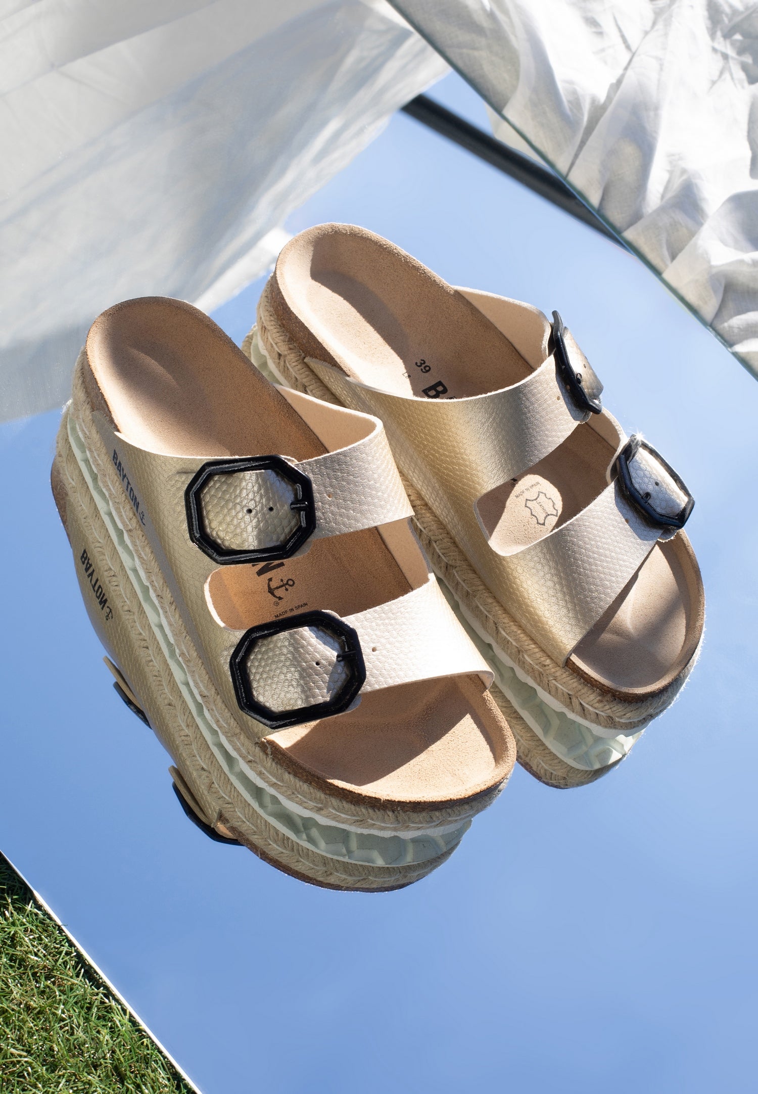 Alcee Gold Platform Sandals