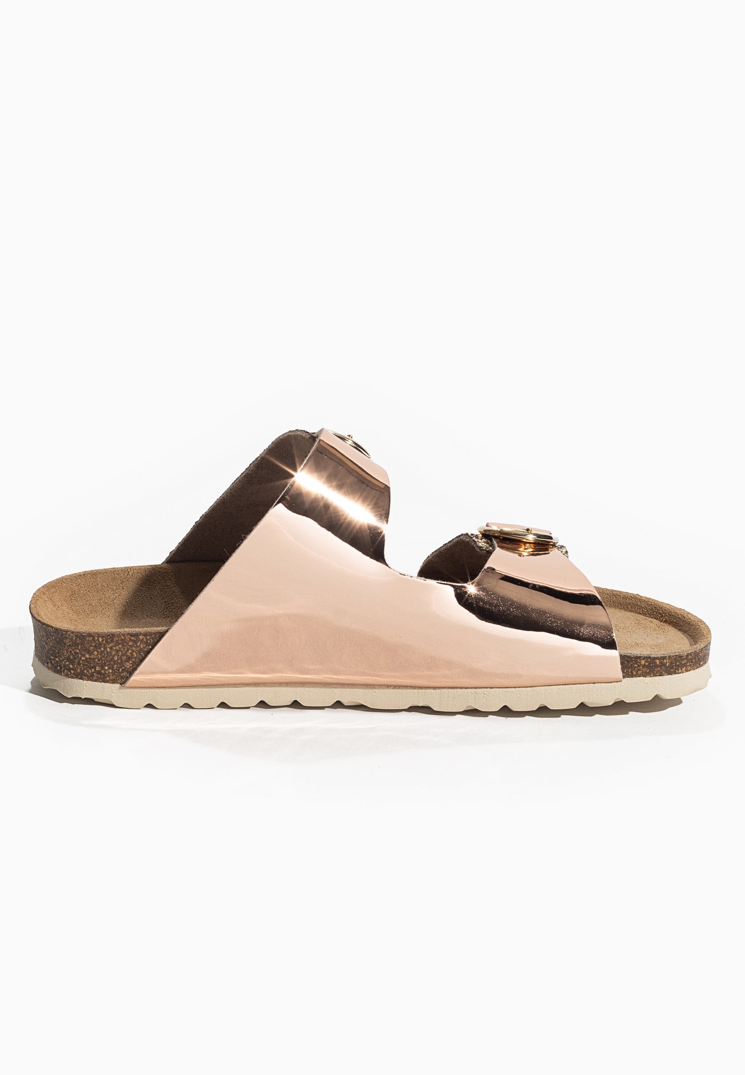 Ilithyie Rose gold and glitter 2-strap sandals