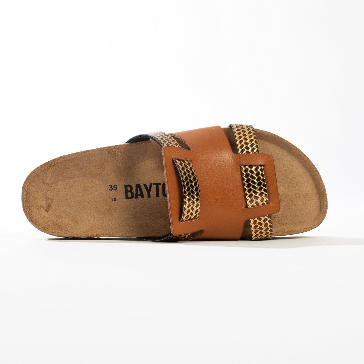 Sandalias Lecce Con Plataforma Camel Y Dorada