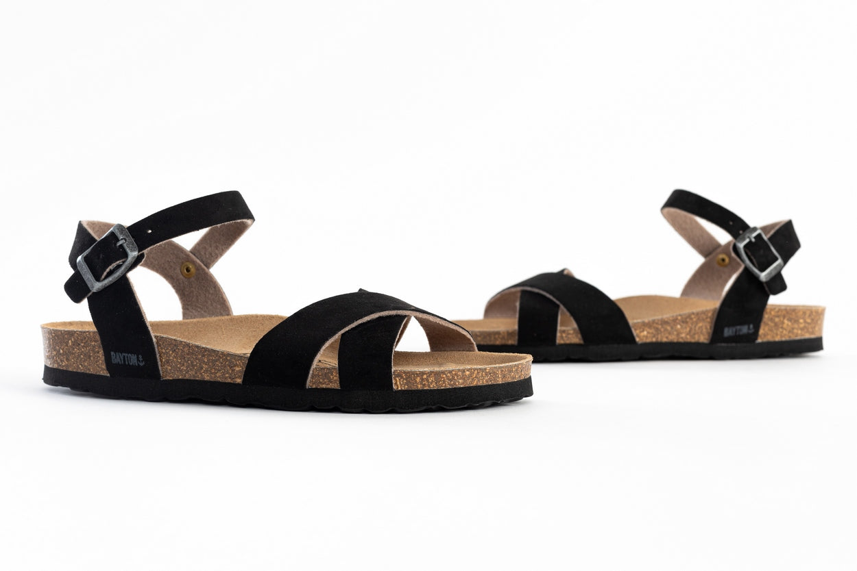 Vallado Black Multi-Strap Sandals