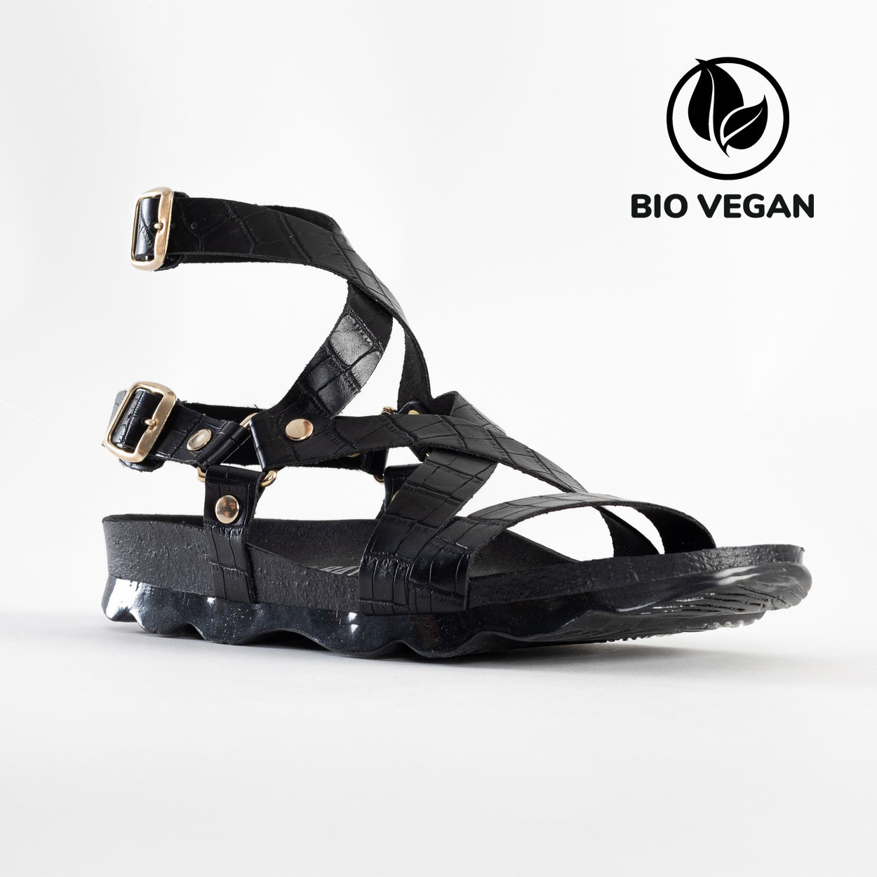 Armidale Black Multi-Strap Sandals