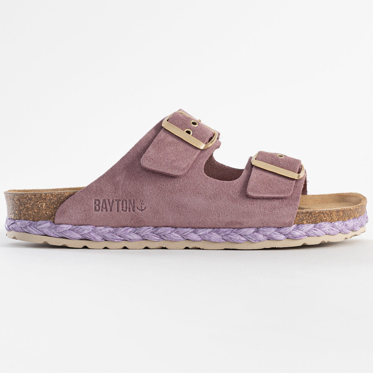 Atlas Old Pink Suede Leather 2 Strap Sandals