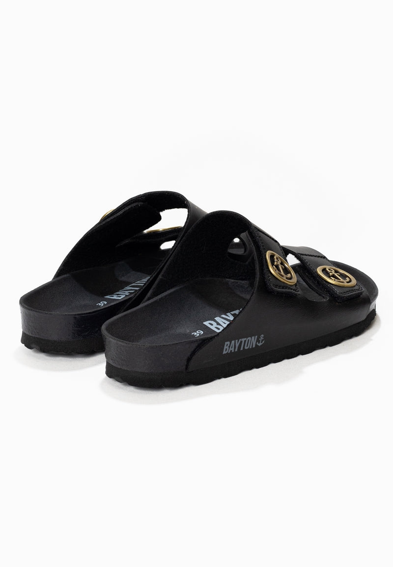 Black Anatol 2 Strap Sandals