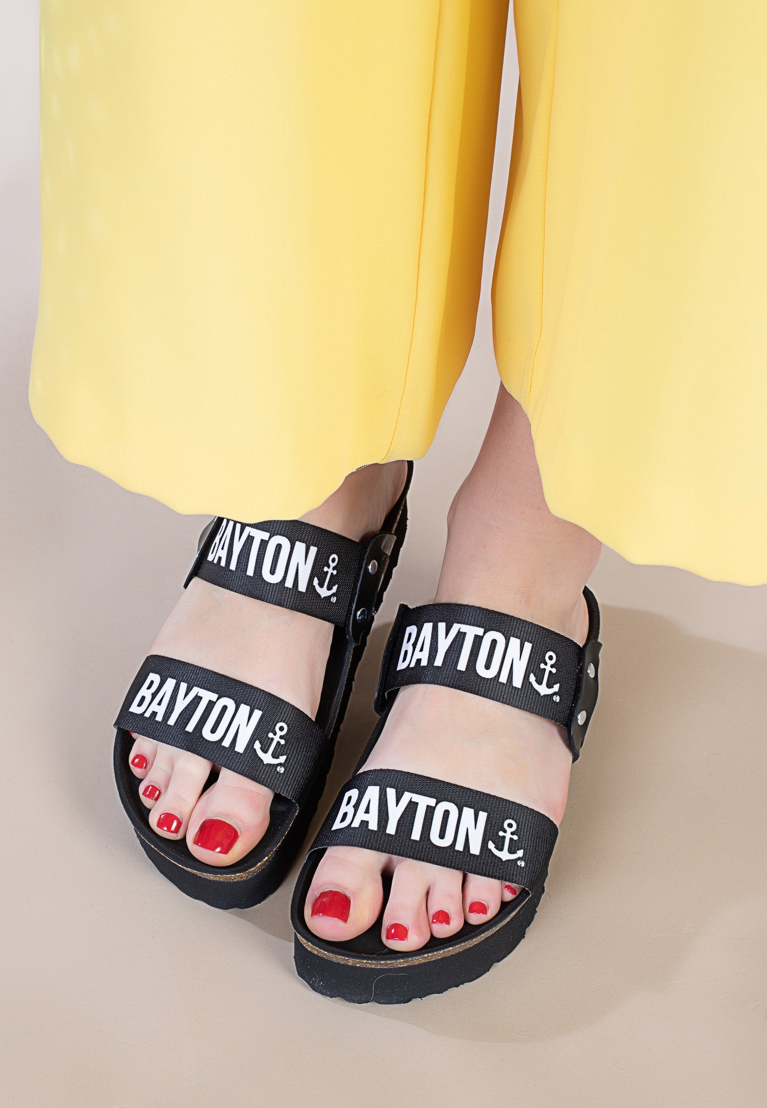 Solar 2 Straps Black Platform Sandals