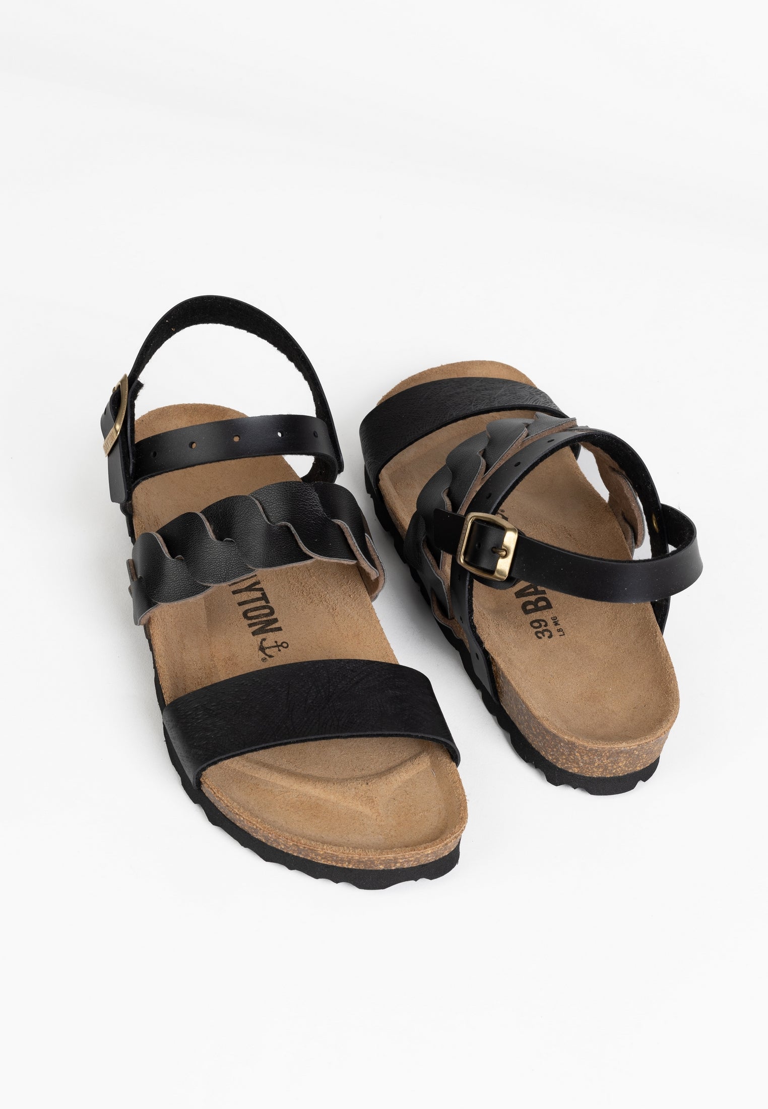 Citrine Black Multi-Strap Sandals