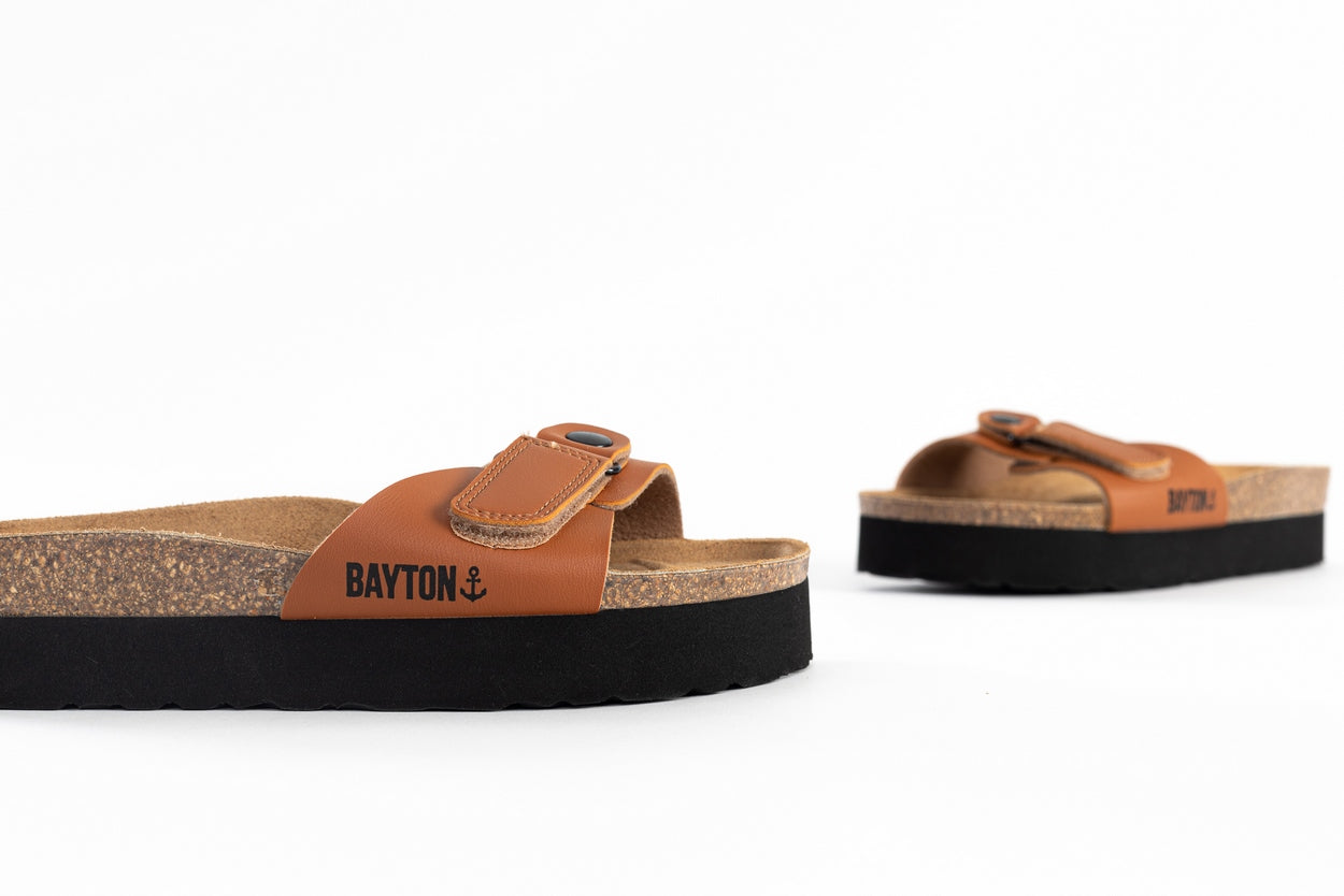 Calypso Camel Platform Sandals