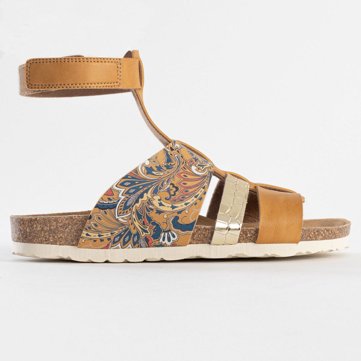 Morello Camel and Sand Multi-Strap Sandals