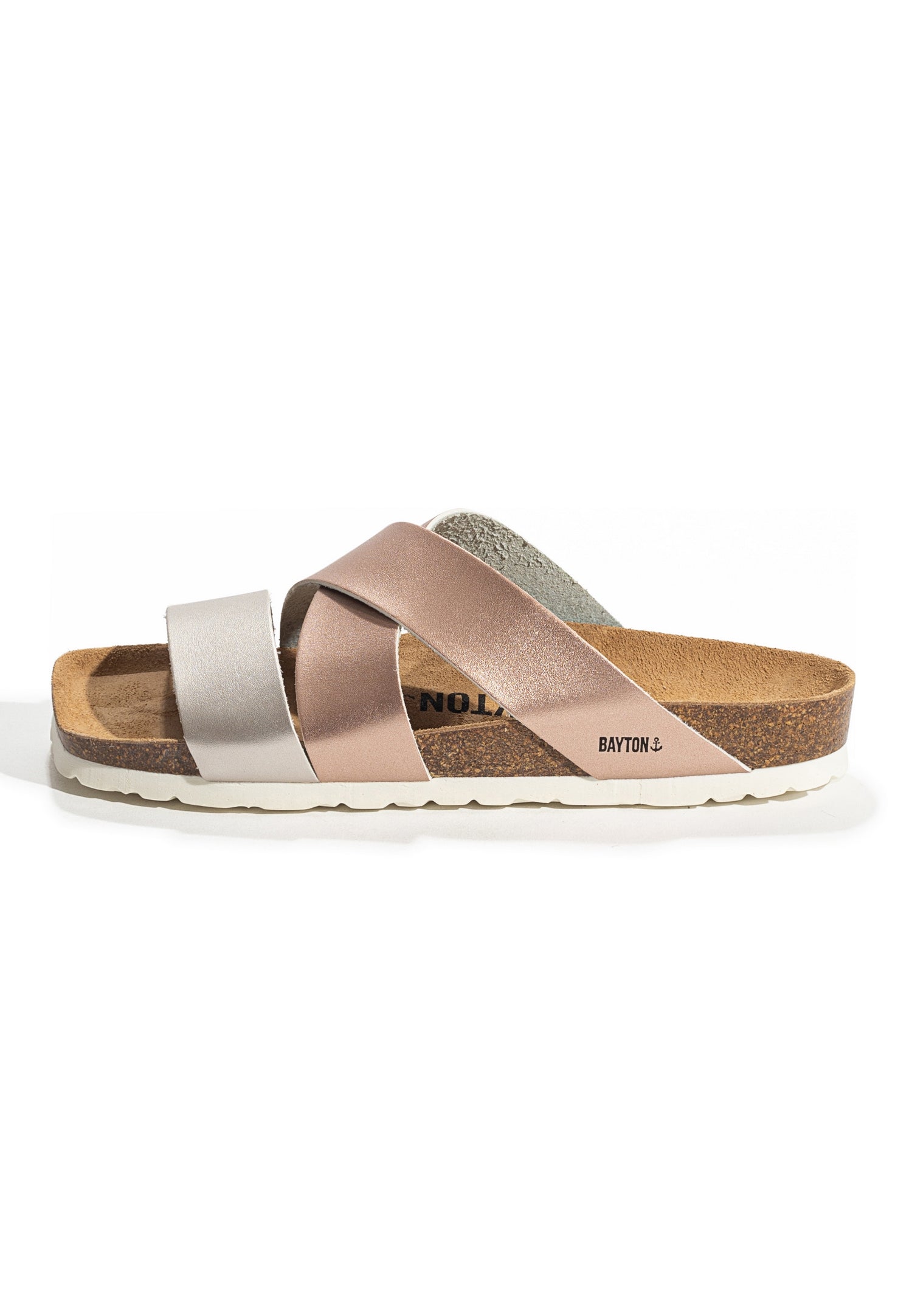 Seville Rose Gold and Silver Multi-Strap Sandals