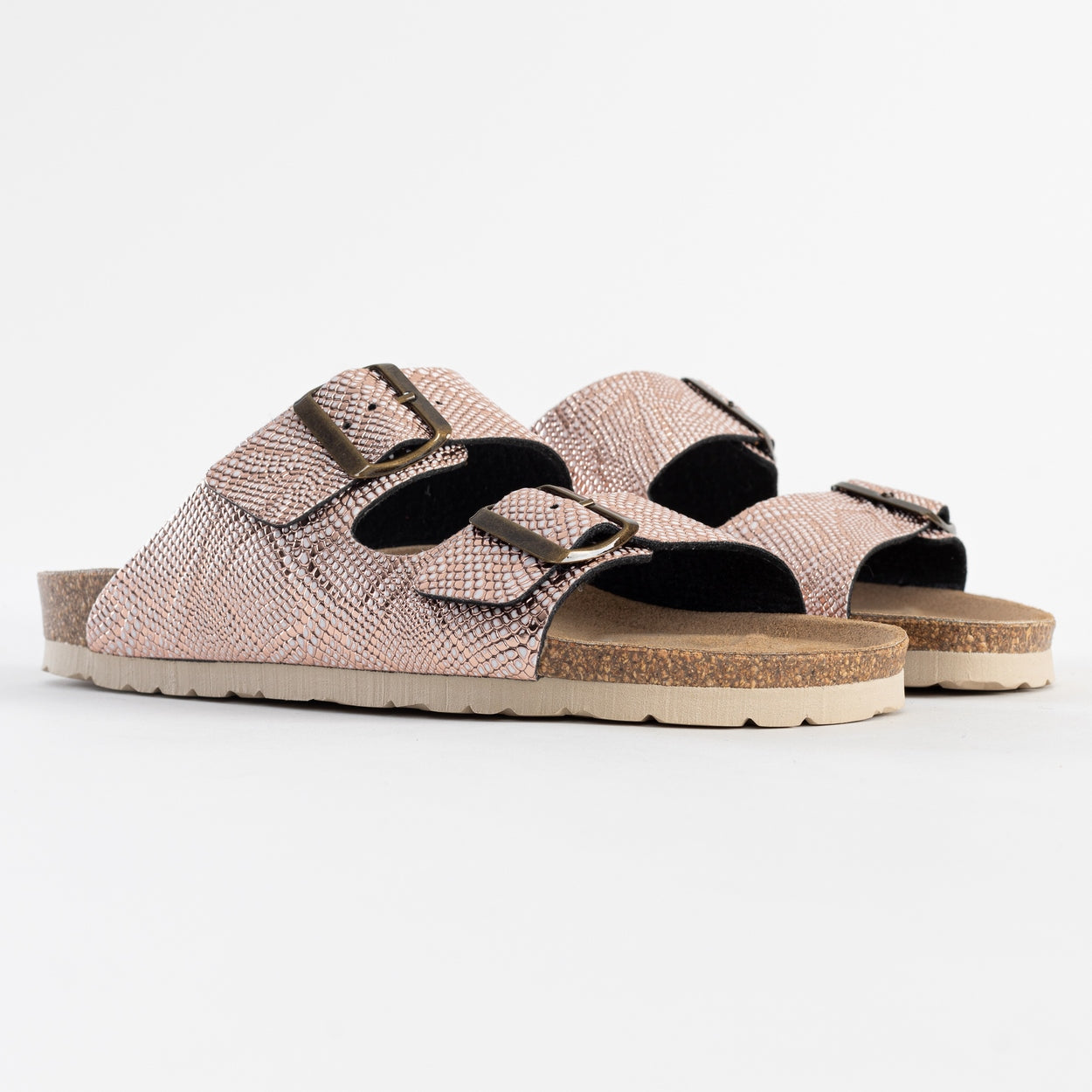 Sandalias Atlas 2 Tiras Oro Rosa