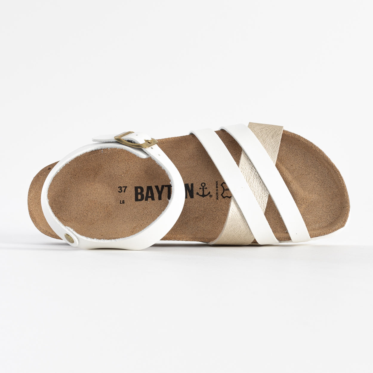 Denia White and Gold Multi-Strap Sandals