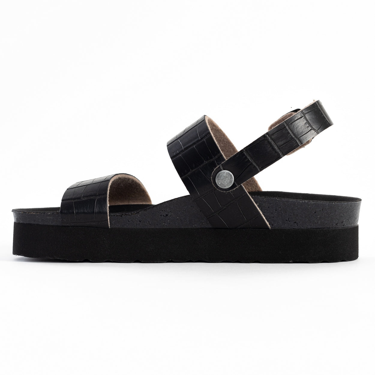 Almeria Black Platform Sandals