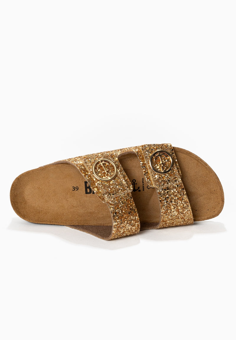 Sandalias Anatol Gold con purpurina