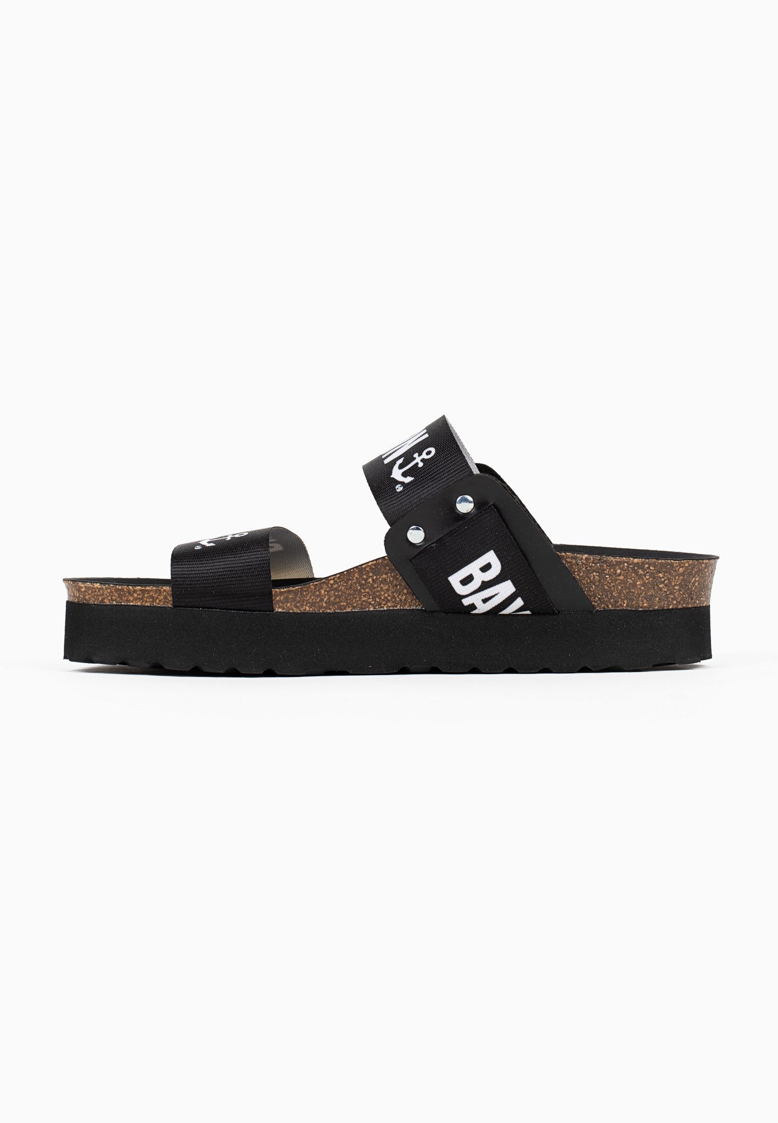 Solar 2 Straps Black Platform Sandals