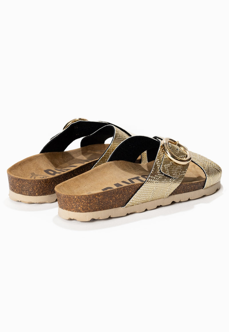 Dushan Gold 2 Strap Sandals