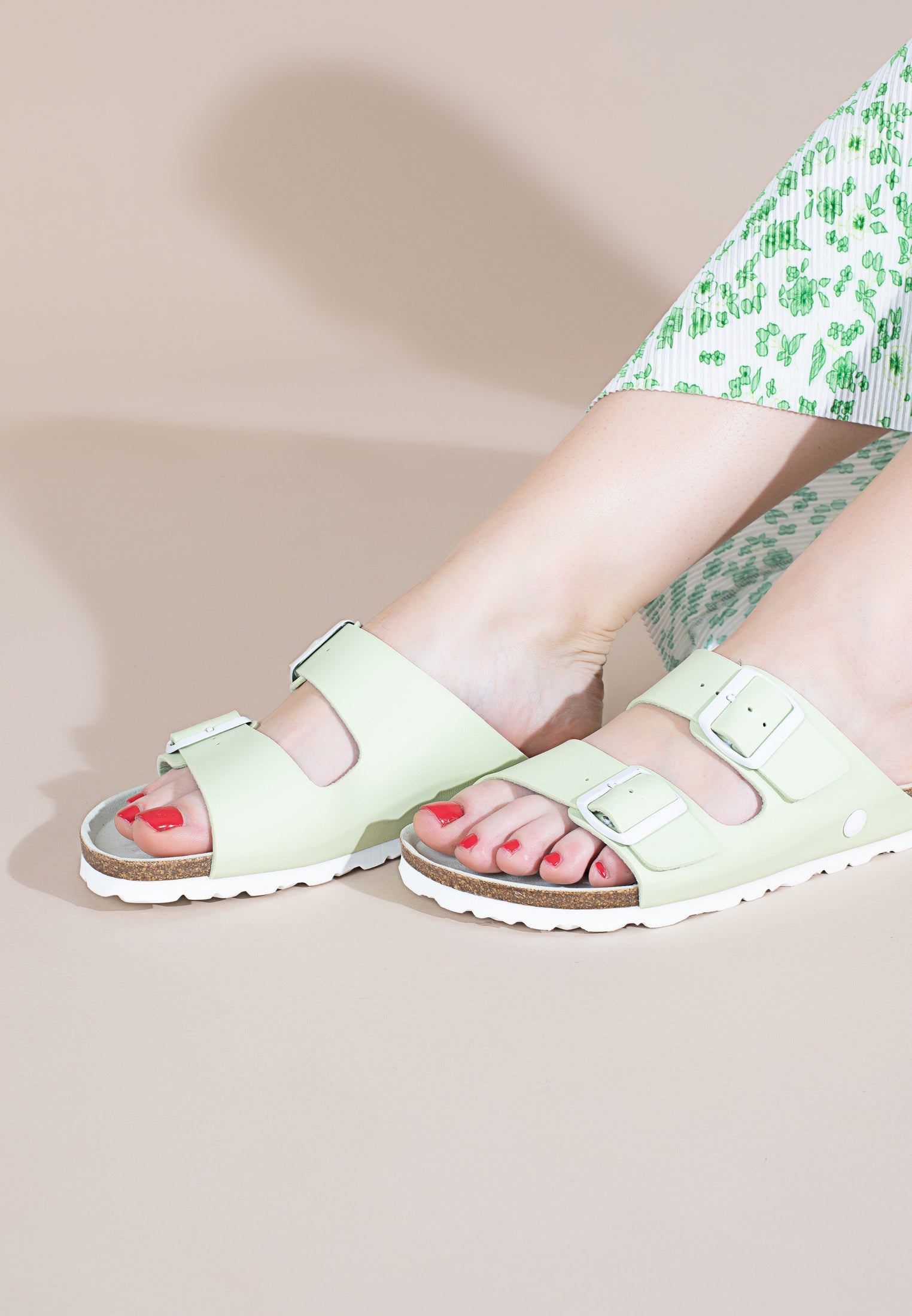 Atlas Pistachio 2 Strap Sandals