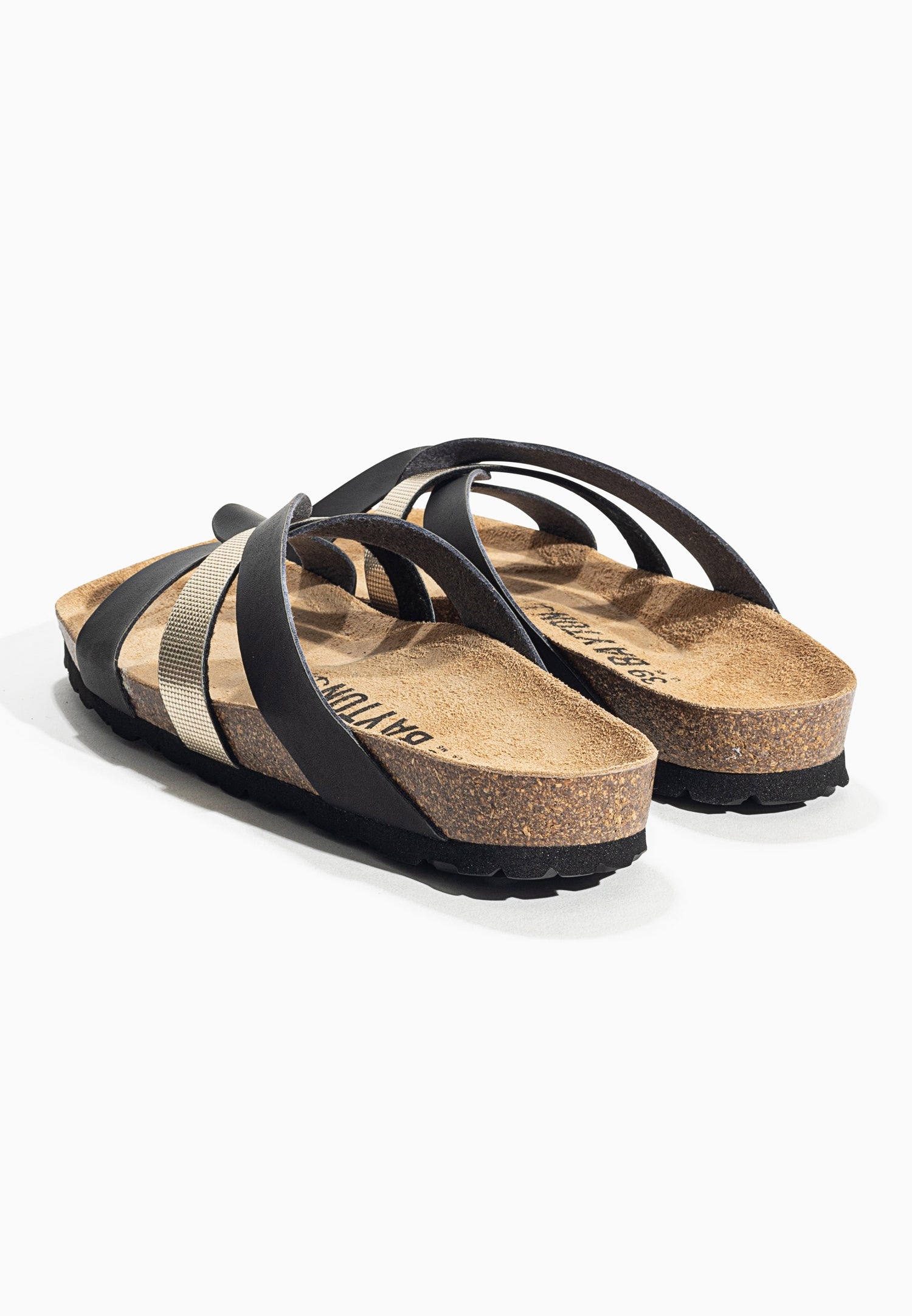 Santander Black and Gold Multi-Strap Sandals