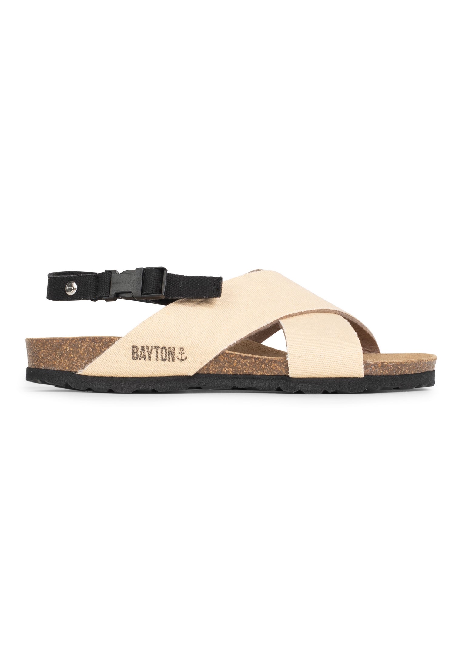 Sanary Beige and Black Multi-Strap Sandals