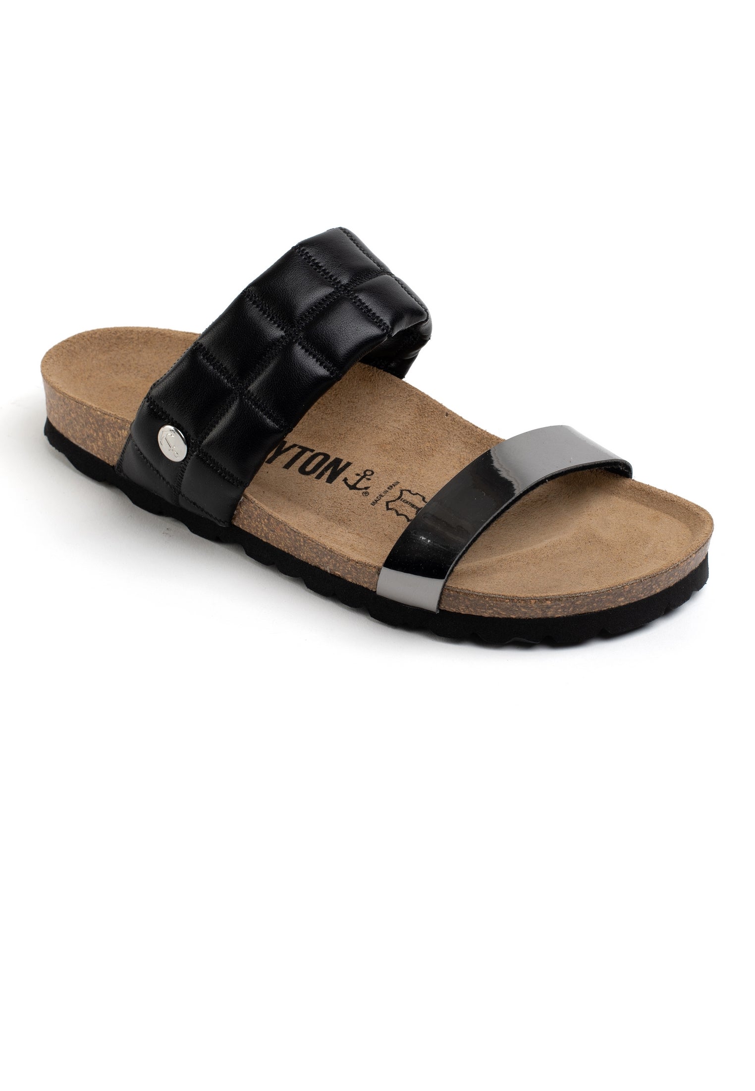 Manosque Anthracite and Black Multi-Strap Sandals