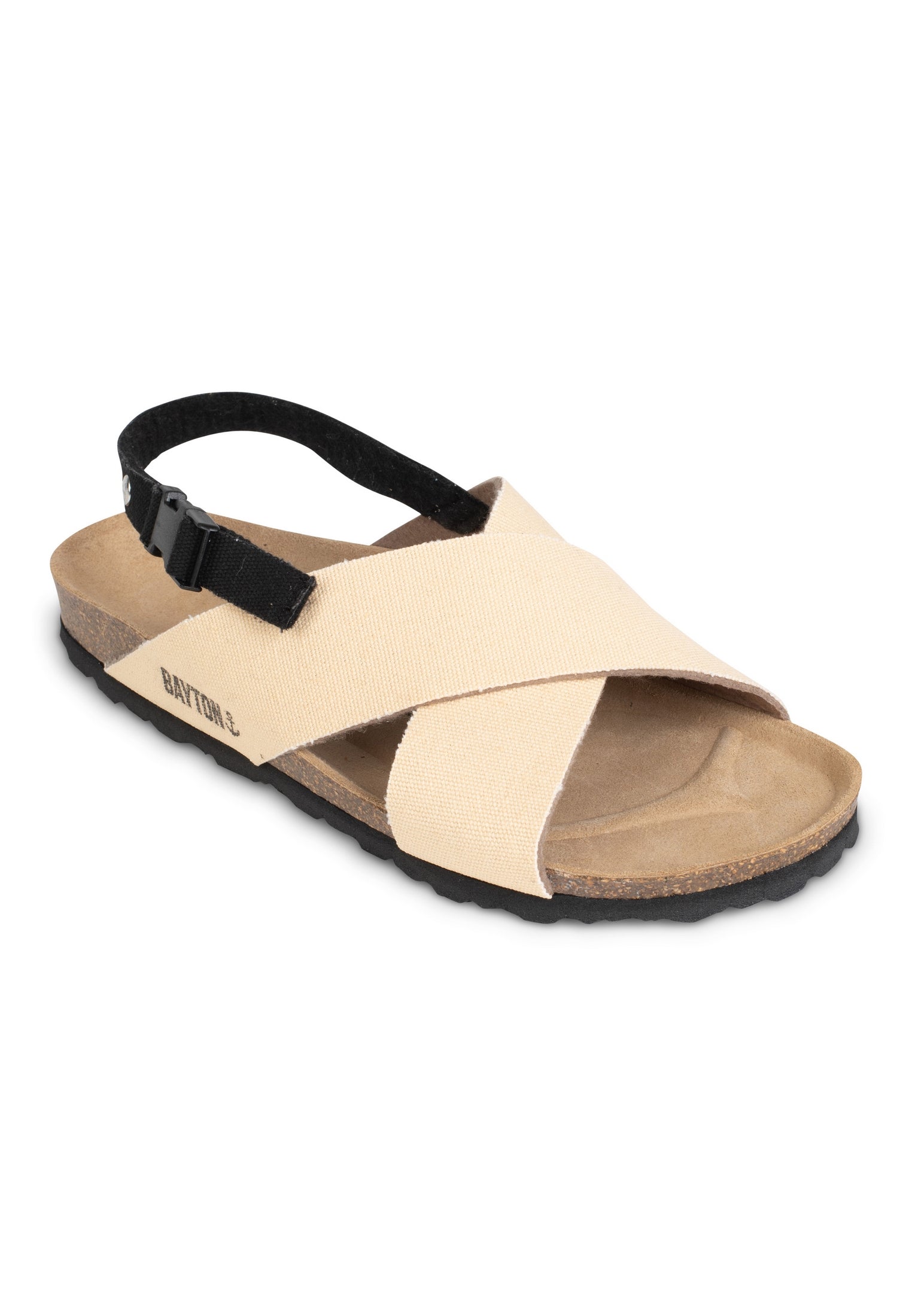 Sanary Beige and Black Multi-Strap Sandals