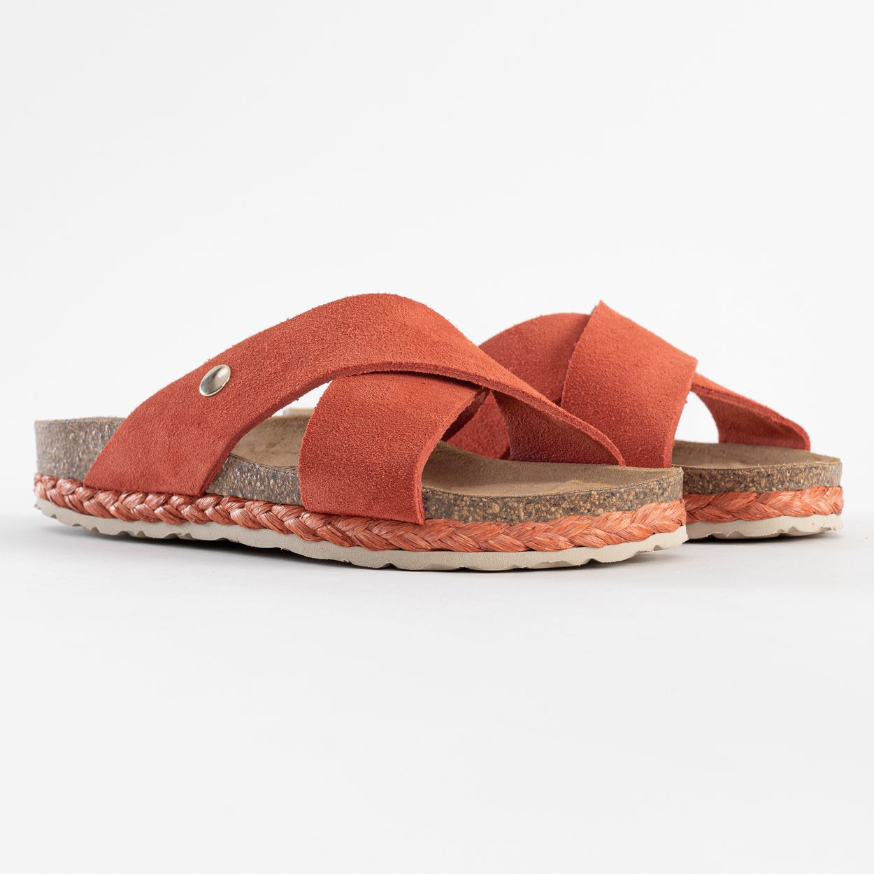 Burgos Coral Suede Leather 2 Strap Sandals