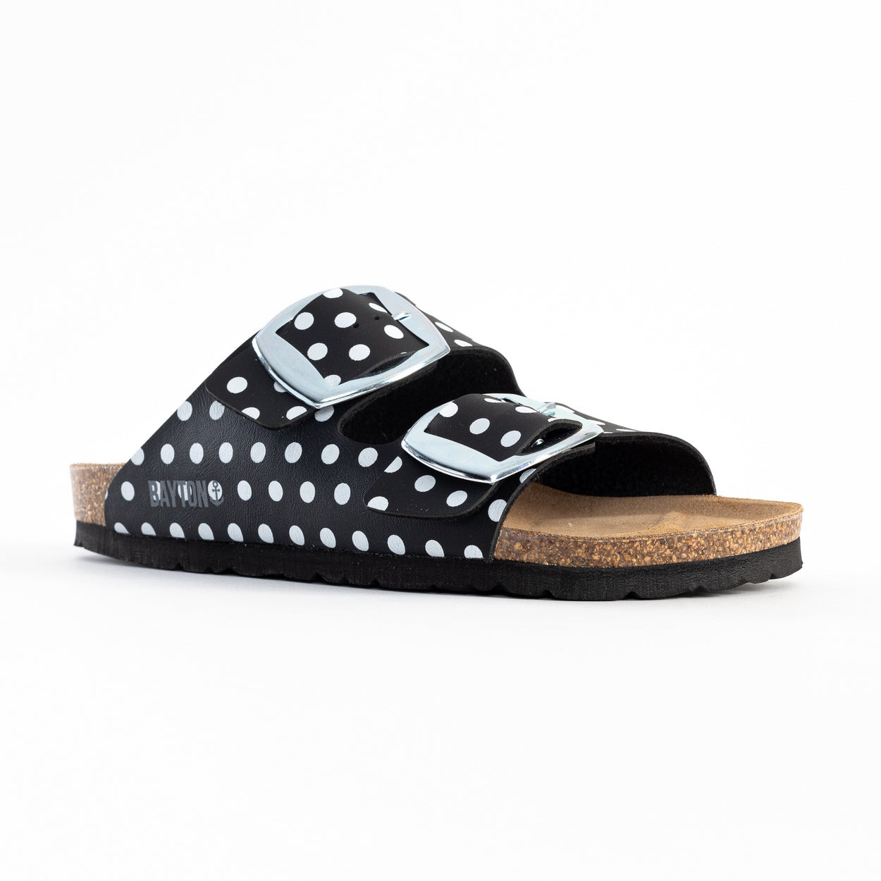 Alicante Black and White 2 Strap Sandals