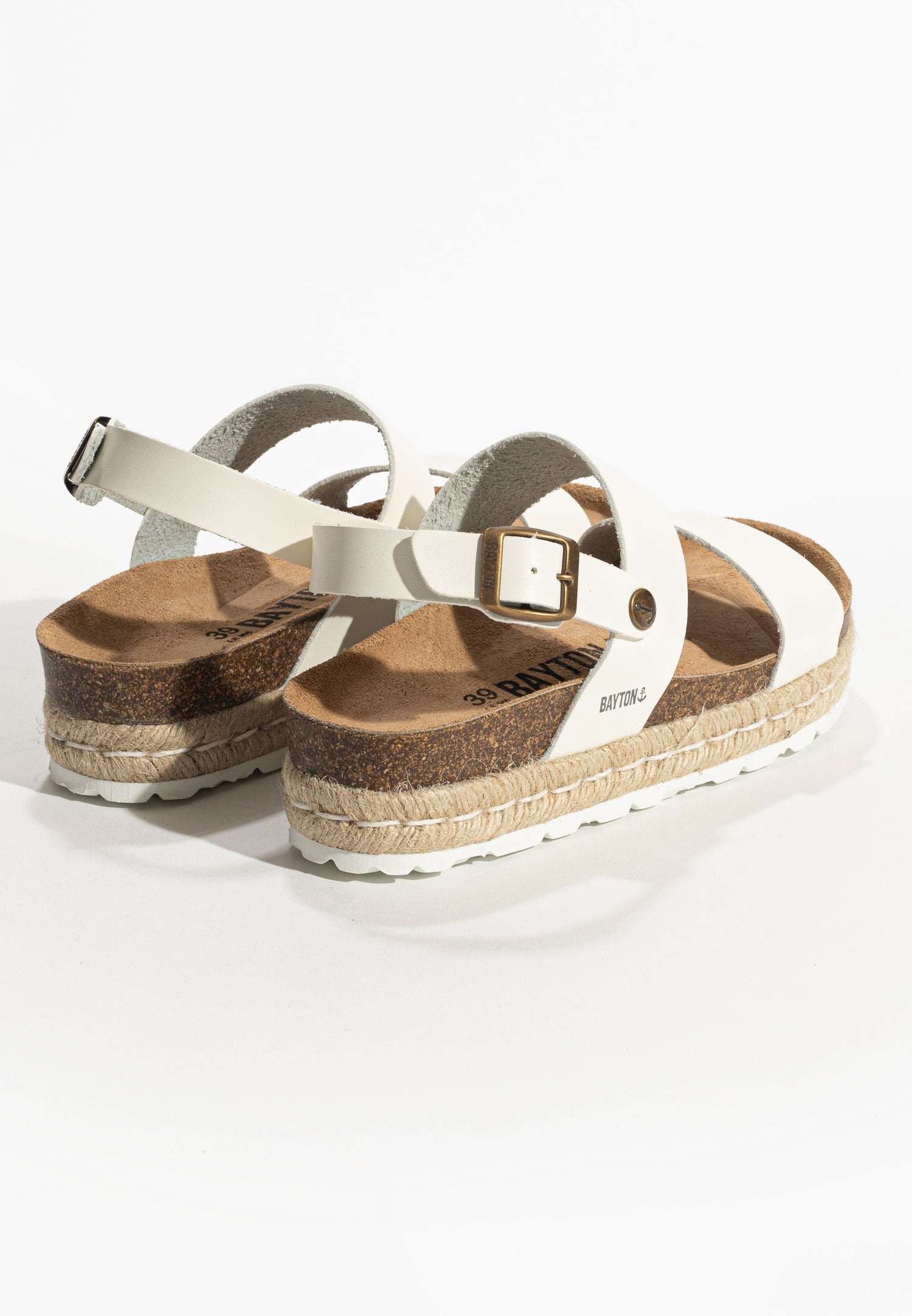 Kenji White Platform Sandals 100% Leather