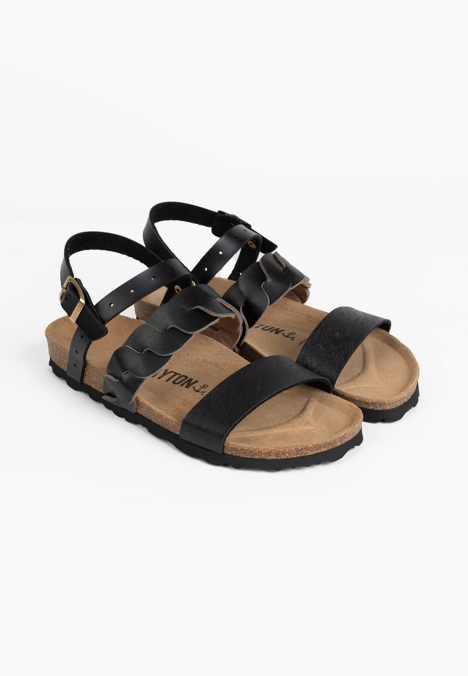 Citrine Black Multi-Strap Sandals