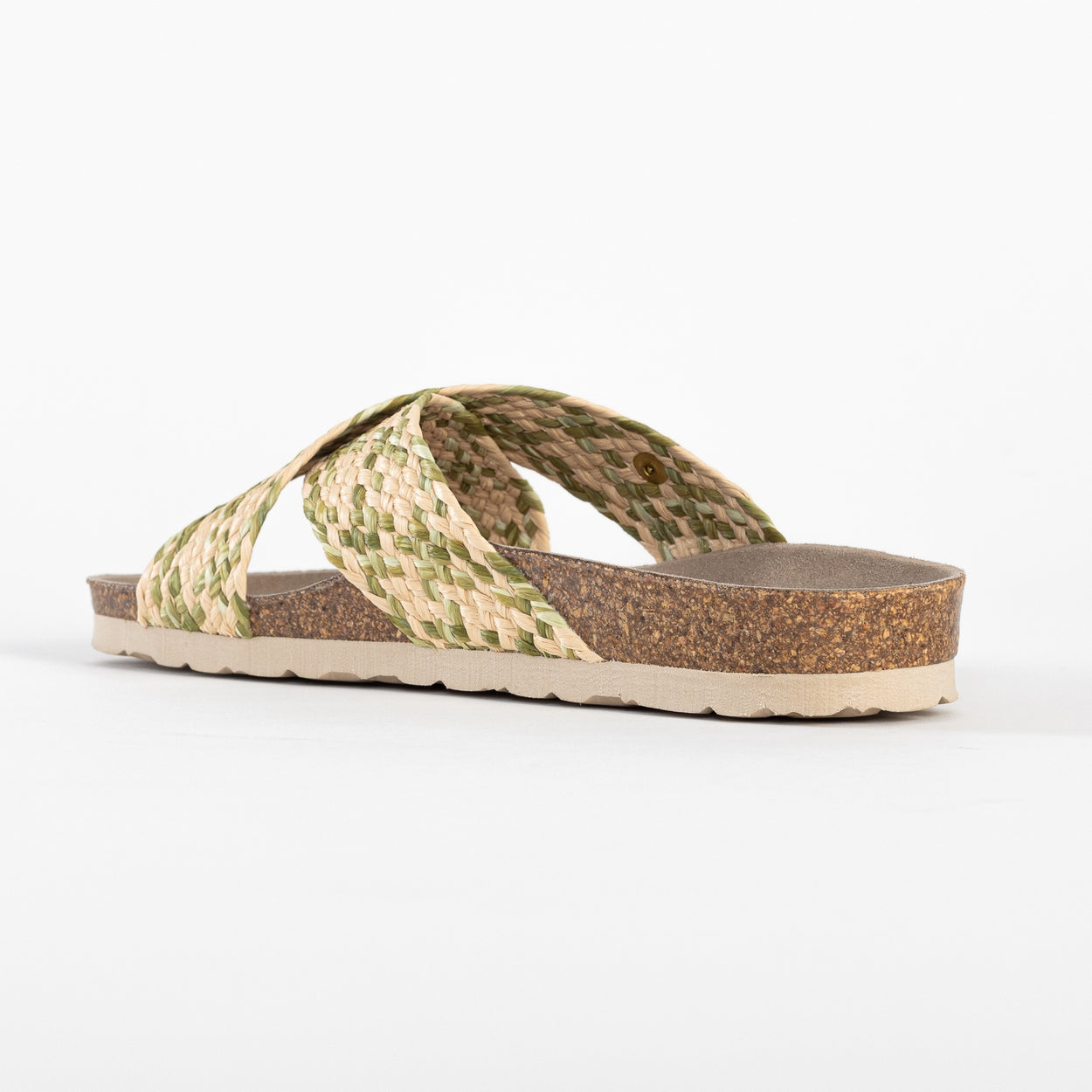 Elche Green 2 Strap Sandals