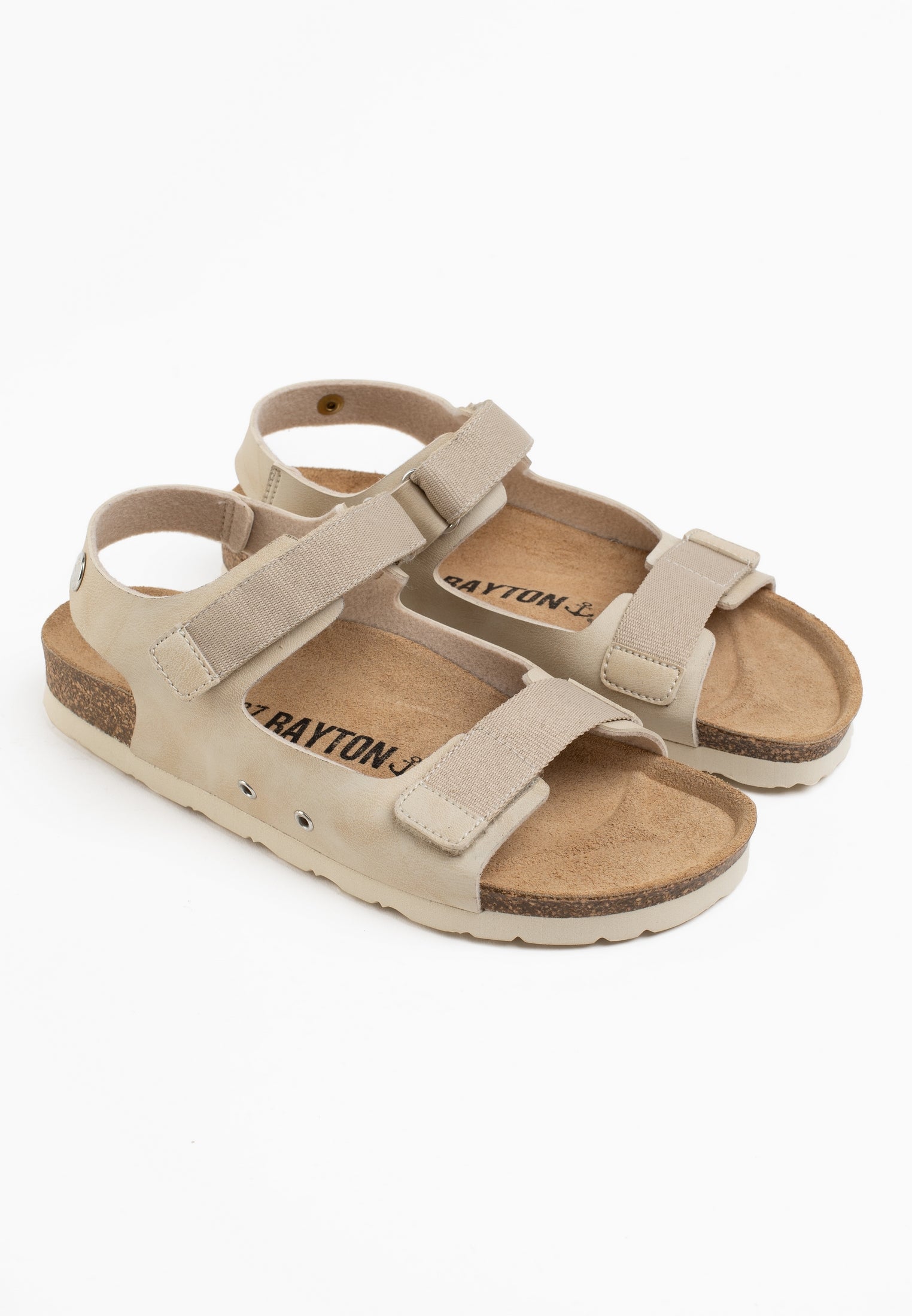 Spent Gold and Beige Multi-Strap Sandals