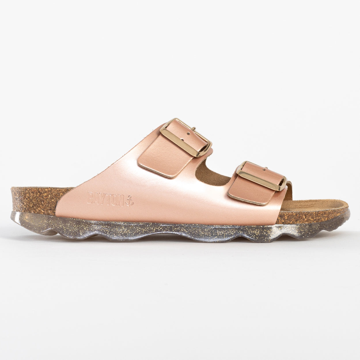 Sandalias Atlas 2 Tiras Oro Rosa