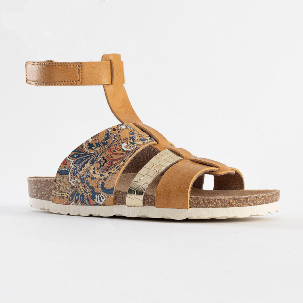 Morello Camel and Sand Multi-Strap Sandals