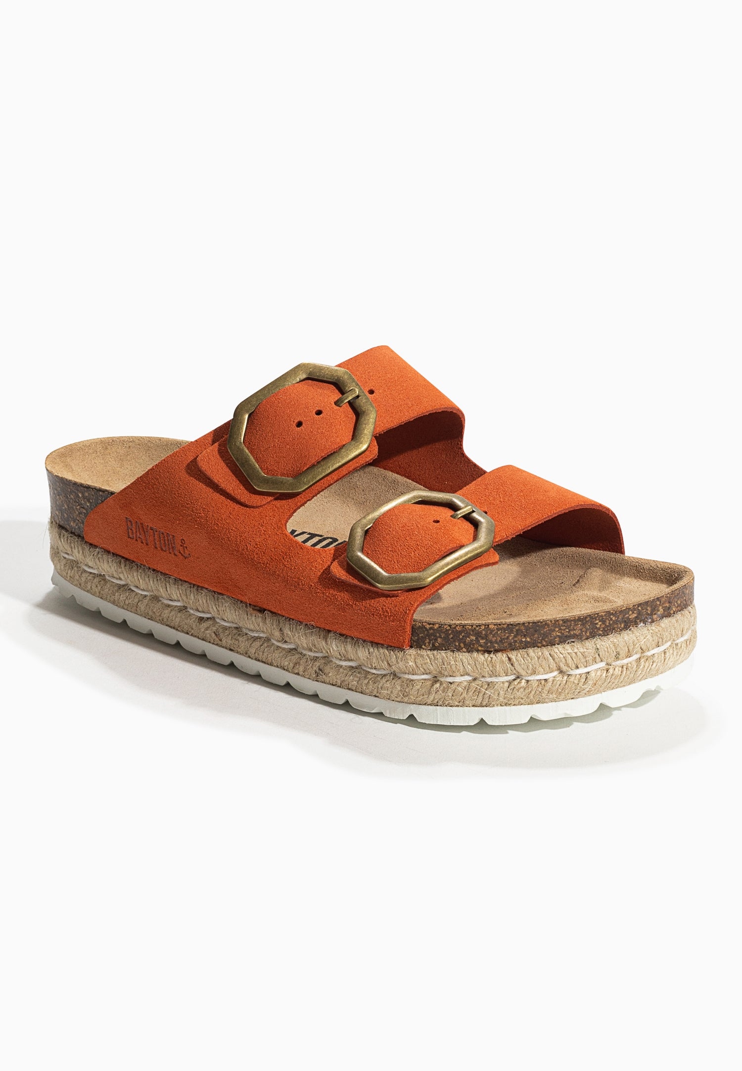 Alcee Orange Suede Leather Platform Sandals