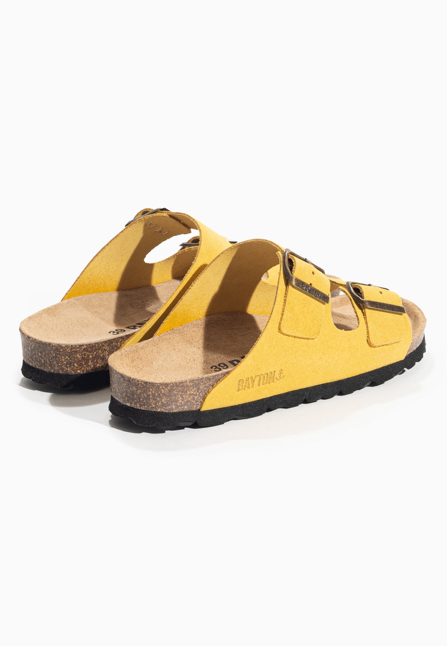 Tracy Yellow Suede Leather 2 Strap Sandals