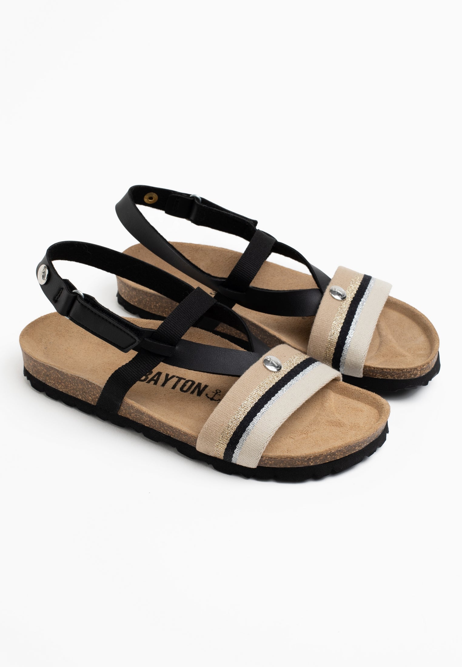 Spencer Black Multi-Strap Sandals