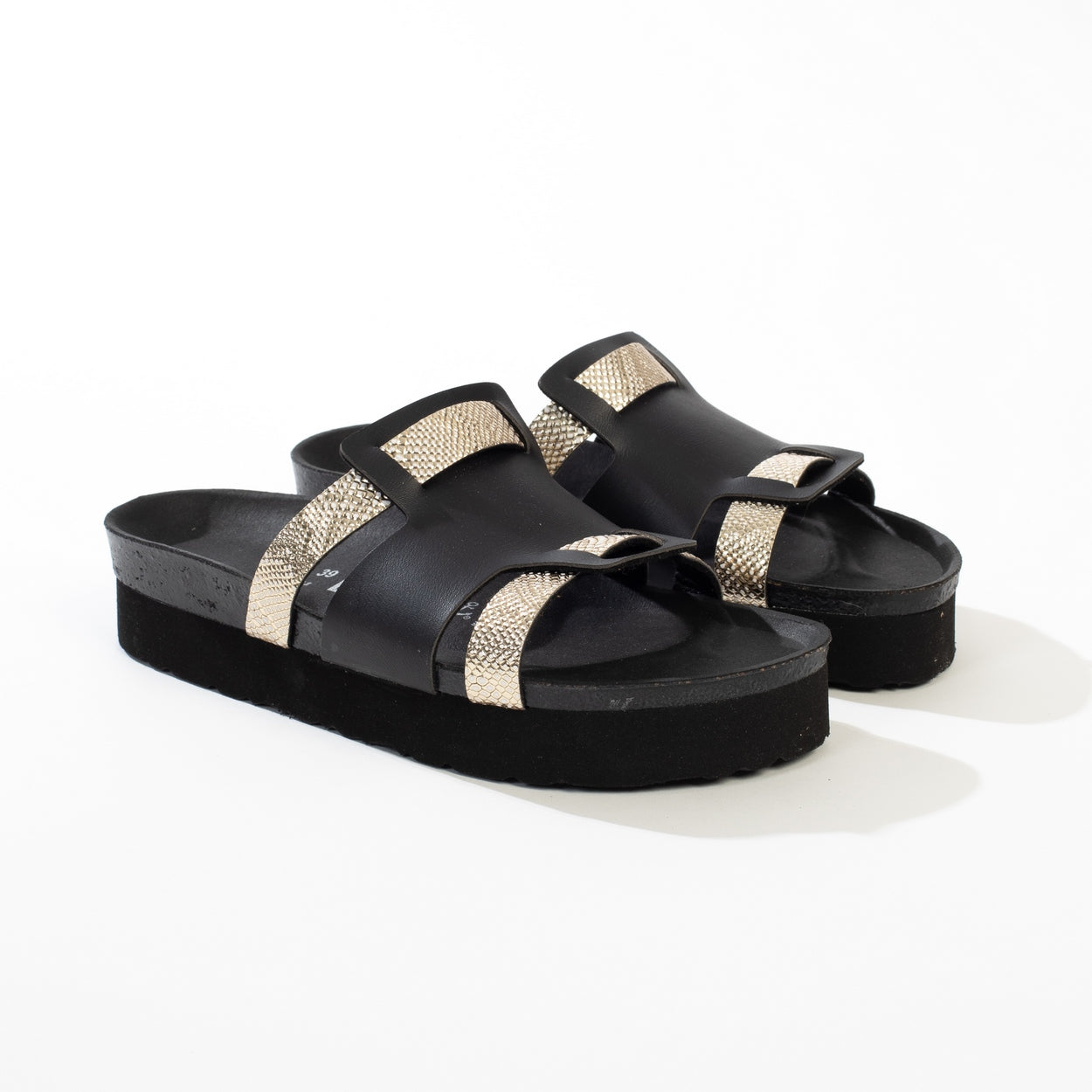 Lecce Black Platform Sandals