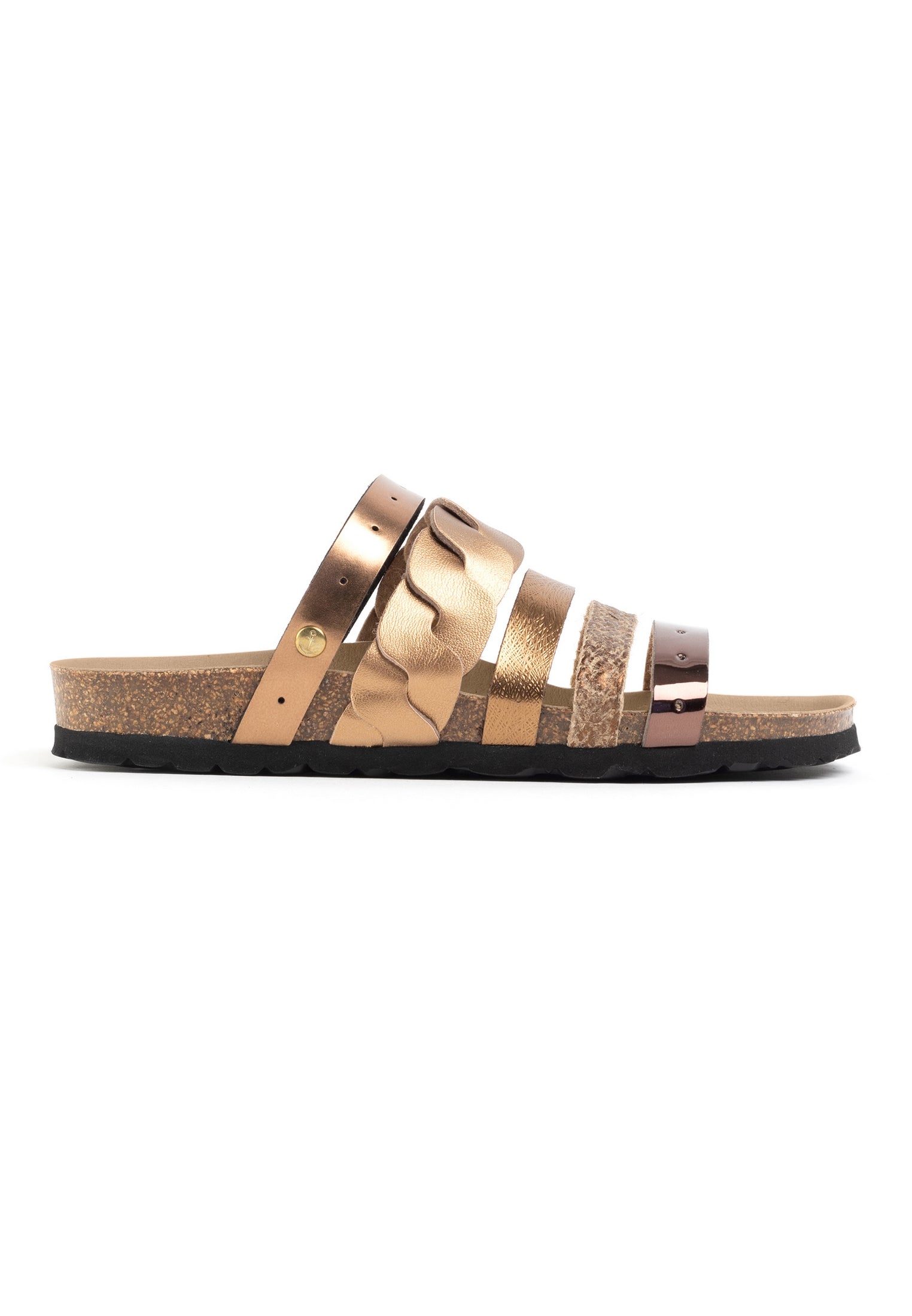 Sandalias Bronce Con Cristales Multitiras