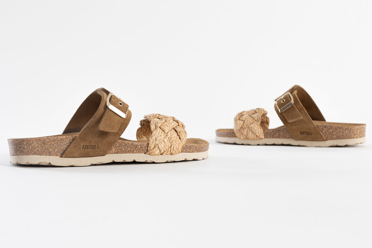 Sandalias Carina 2 Tiras Camel