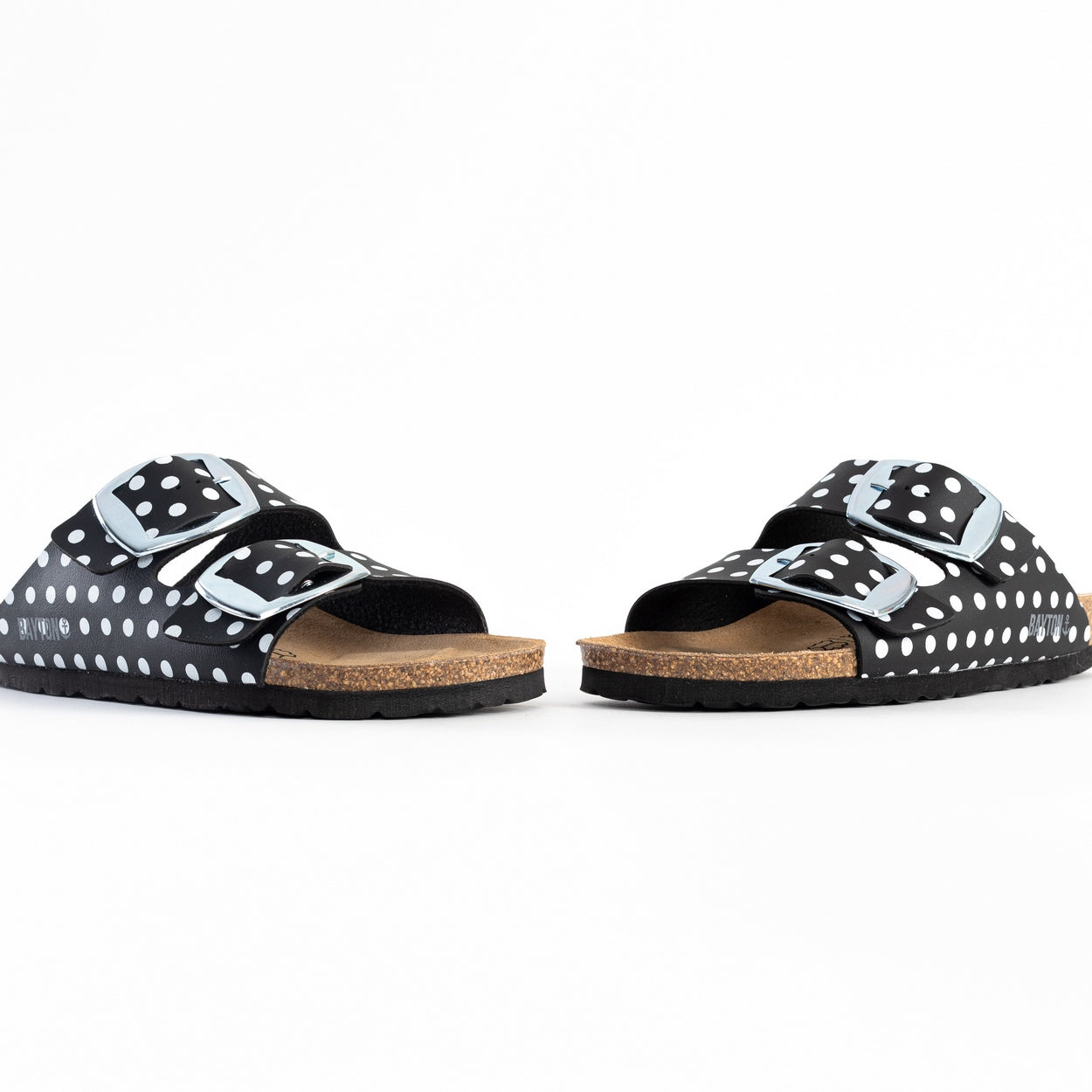 Alicante Black and White 2 Strap Sandals