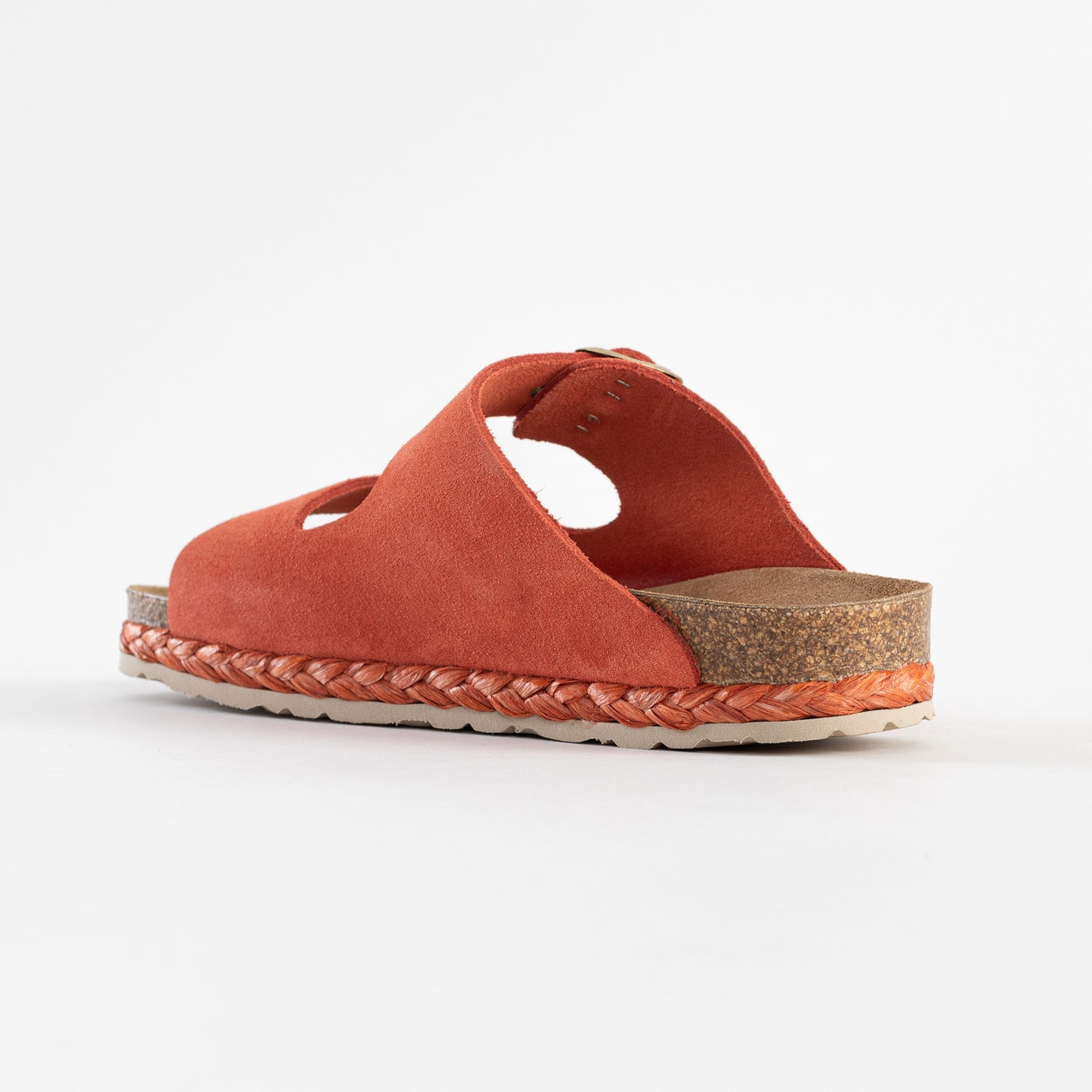 Atlas Coral Suede Leather 2 Strap Sandals