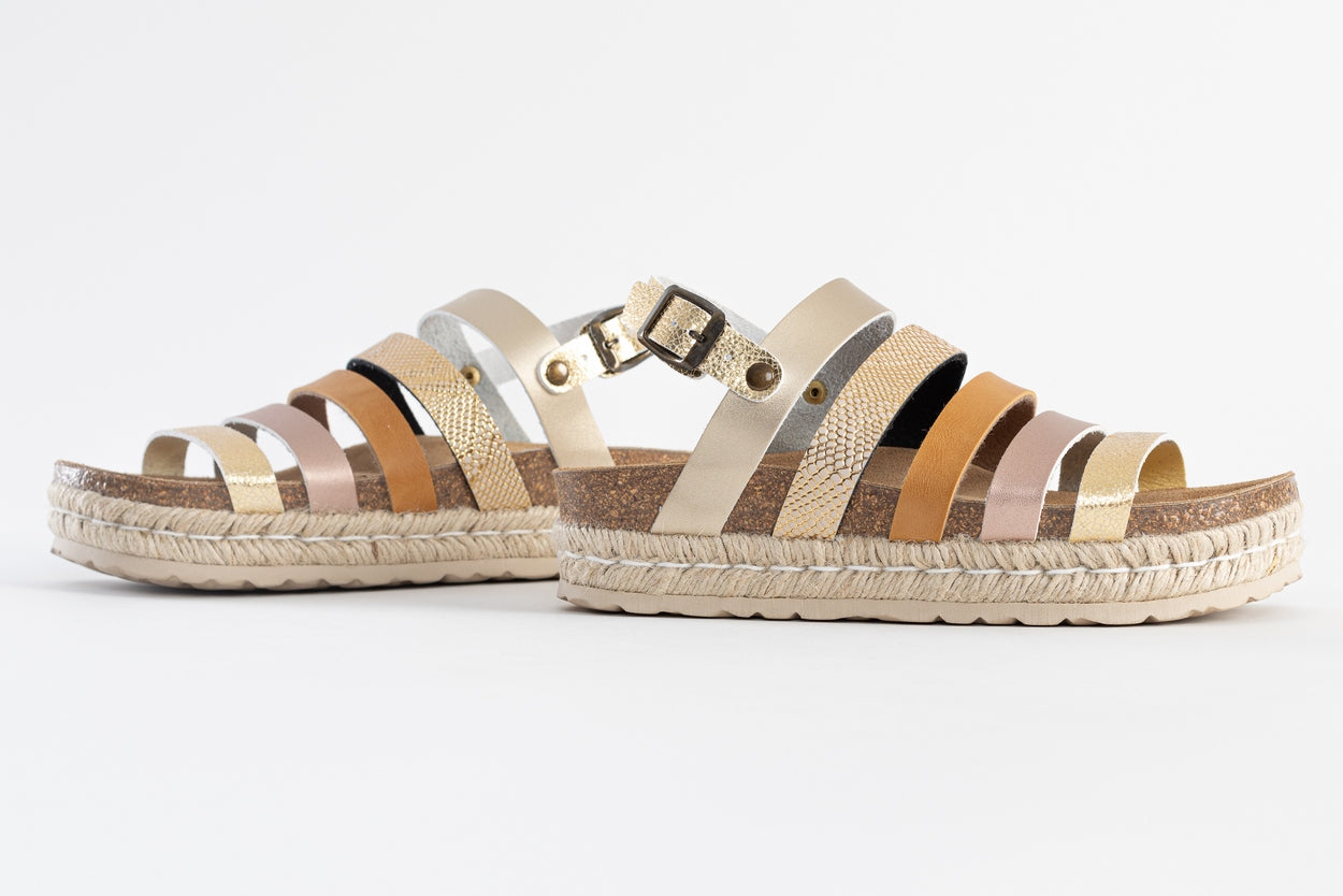 Umbria Multi-Strap Multicolor Platform Sandals