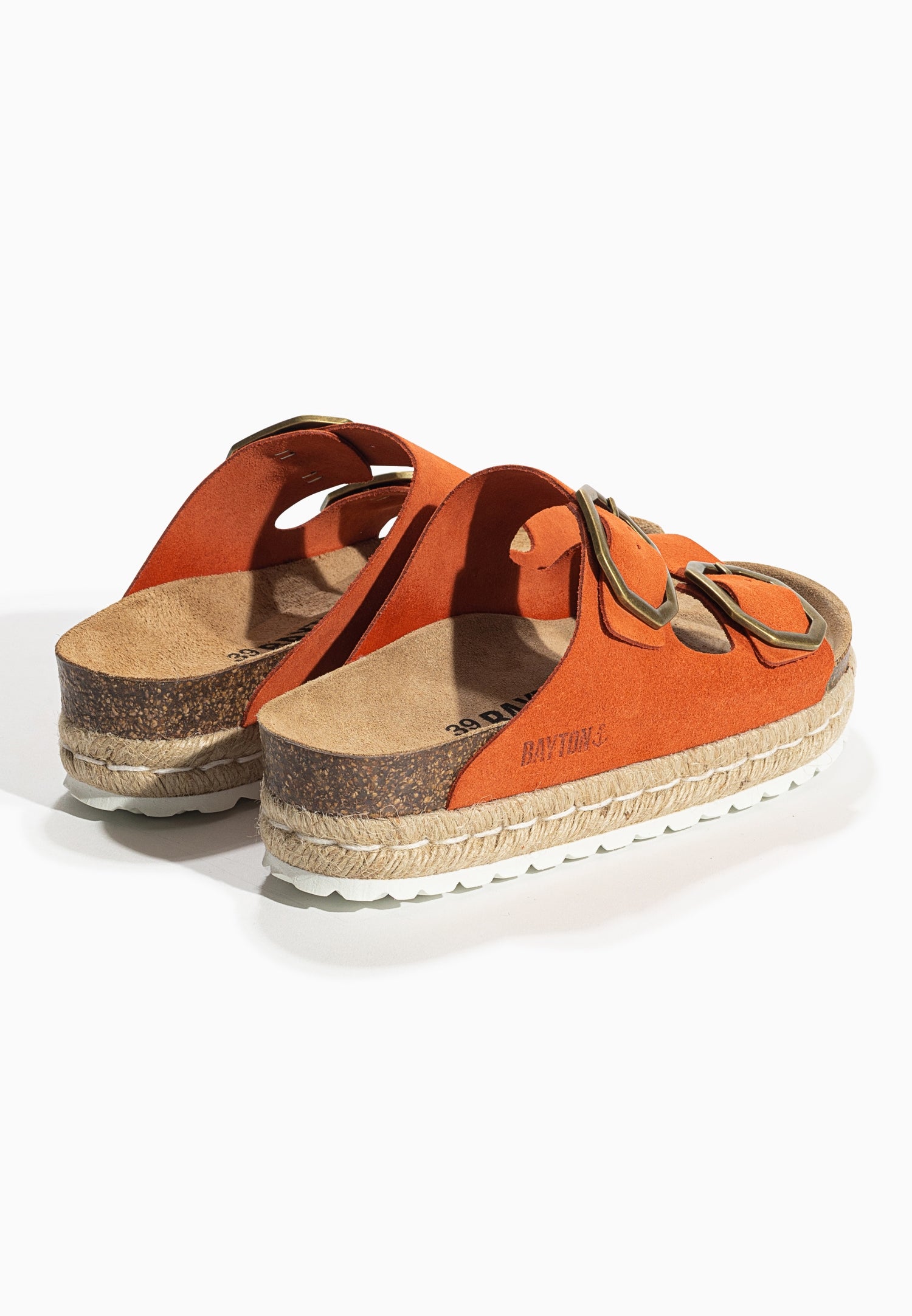 Alcee Orange Suede Leather Platform Sandals