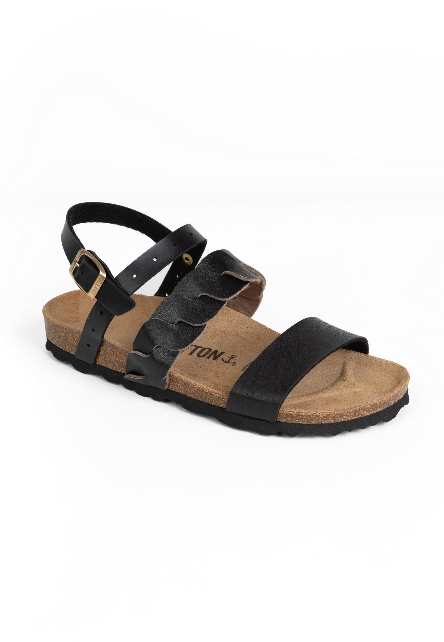 Citrine Black Multi-Strap Sandals