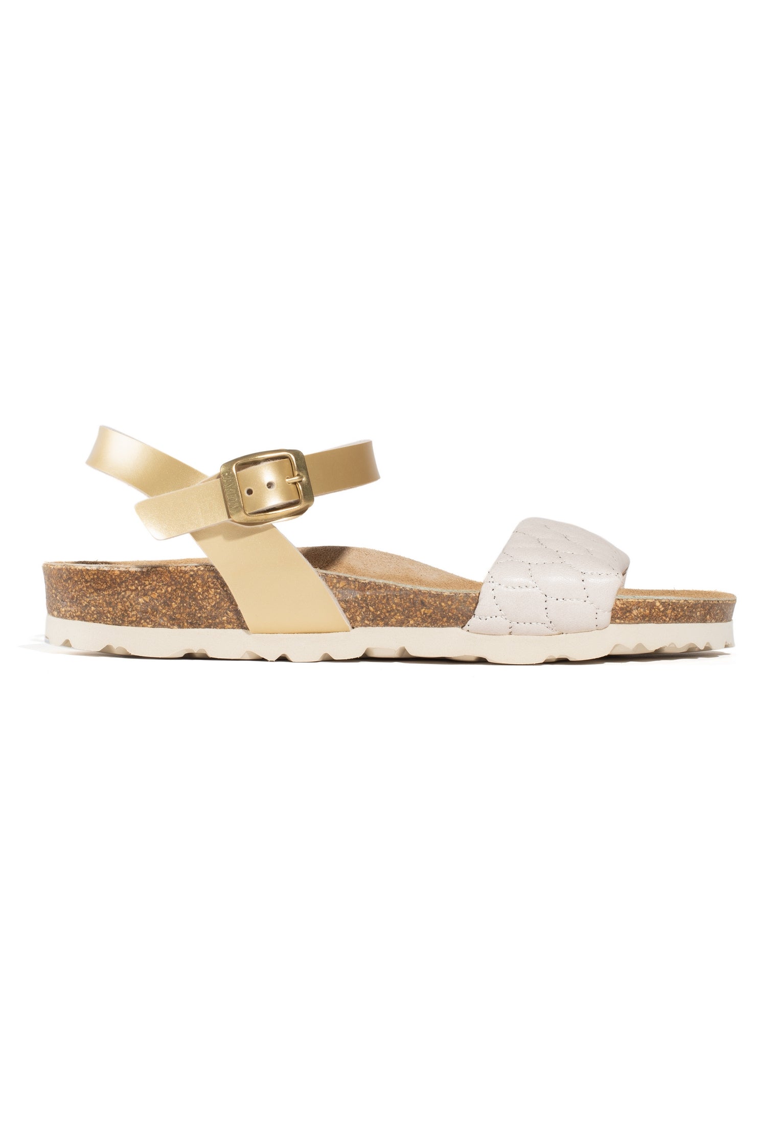 Mimosa Taupe and Gold Multi-Strap Sandals