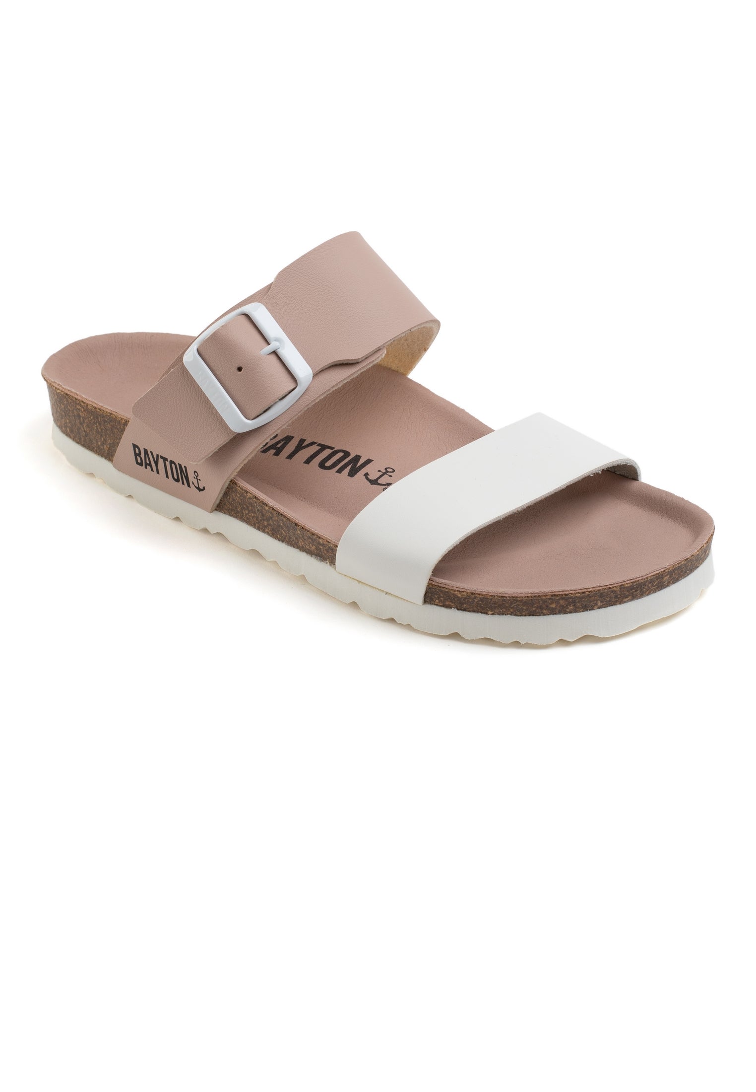 2 Straps Valencia Sandals Light Pink and White