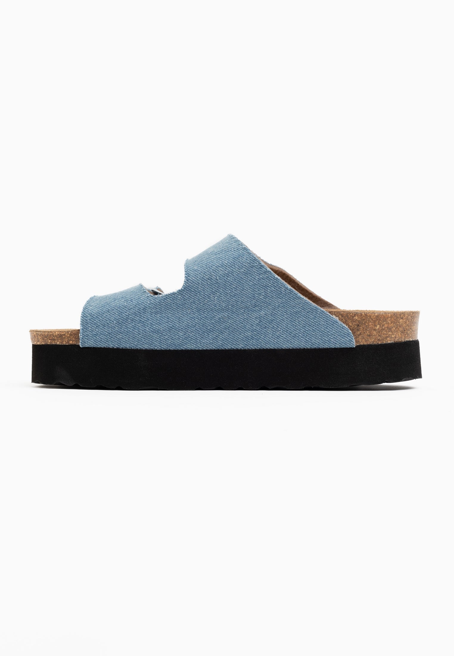 Space Light Blue Denim Platform Sandals