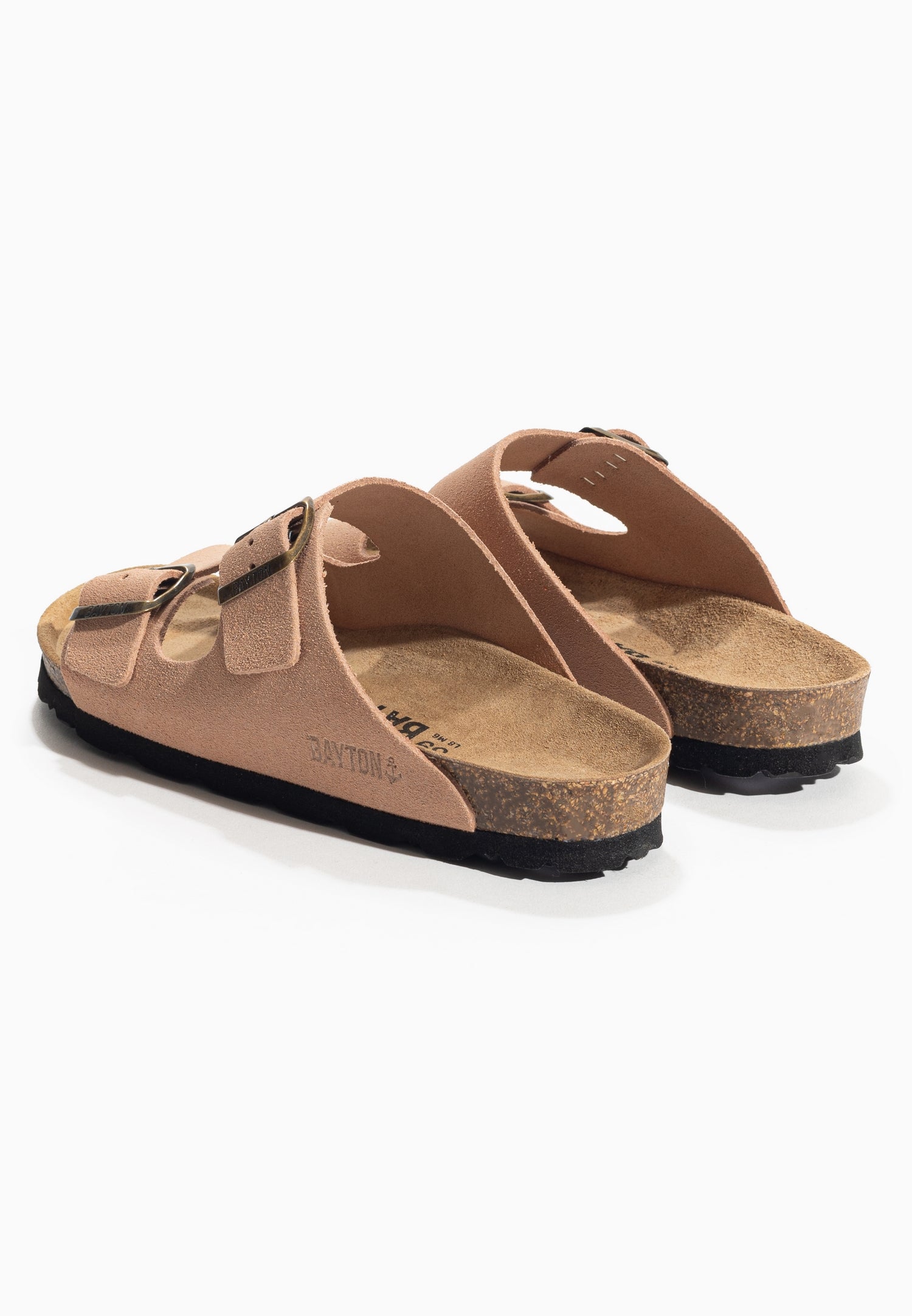 Tracy Peach Suede Leather 2 Strap Sandals