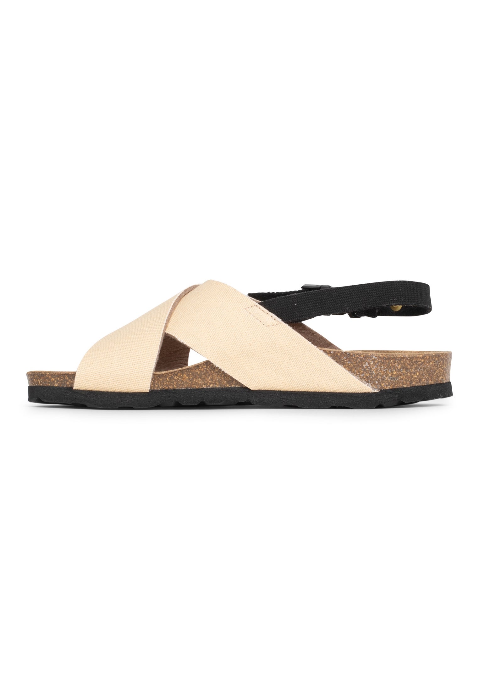 Sanary Beige and Black Multi-Strap Sandals