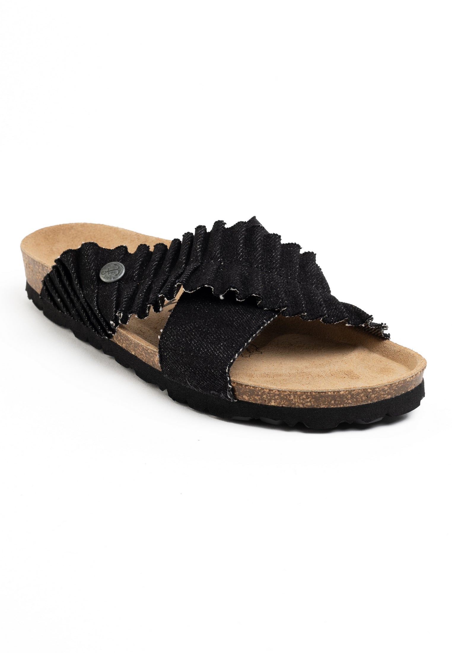 Victoire Black Denim 2 Strap Sandals