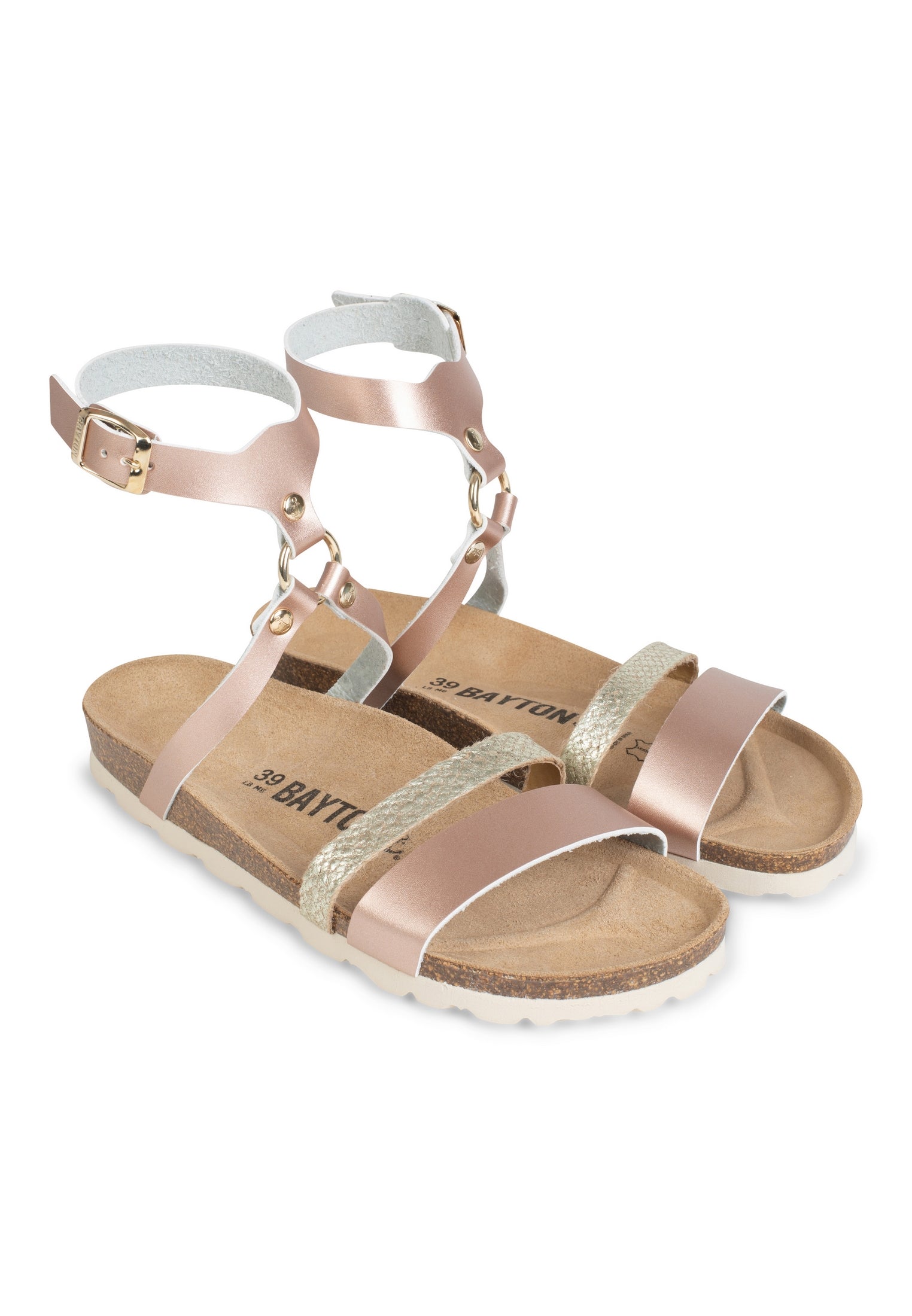 Ciotat Rose Gold Multi-Strap Sandals